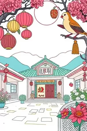 《像素餐桌》竖屏条漫封面，像素风格餐桌俯视与碗筷